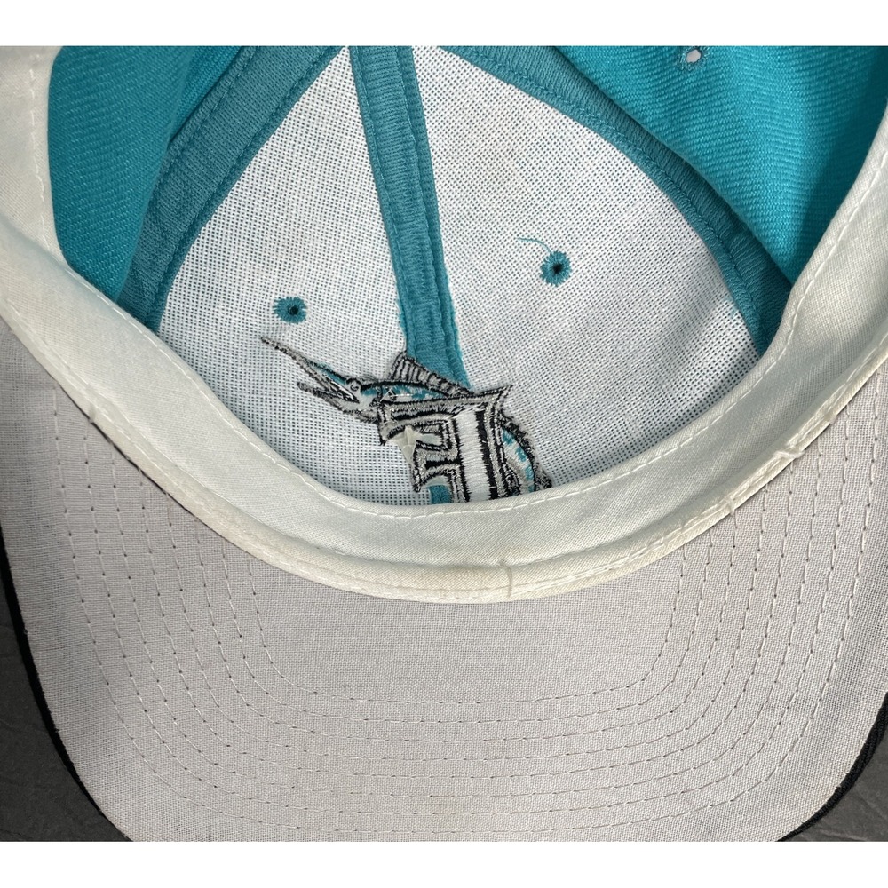 VTG 90s Florida Marlins Logo 7 Snapback Cap Hat Genuine Merchandise One Size Fit - Picture 9 of 9